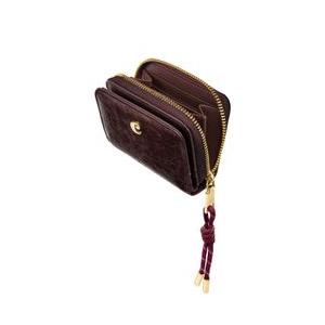 Portefeuille à rabat Philomène bordeaux/or