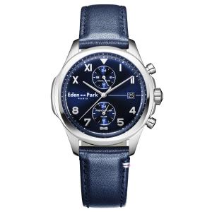 Montre homme Club en Cuir Bleu 40mm
