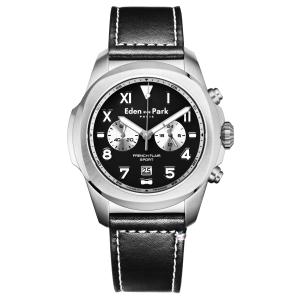 Montre homme Sport en Cuir noir 43 mm