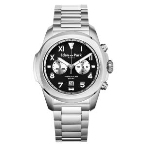 Montre homme Sport en Acier Argenté 43mm noir