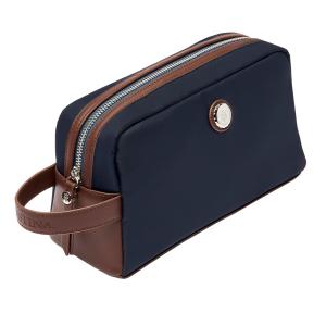 Trousse de toilette Button navy et marron