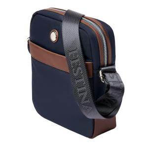 Sac reporter Button navy et marron