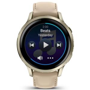 Montre connectée Venu®4-41 mm Lunar Gold cuir