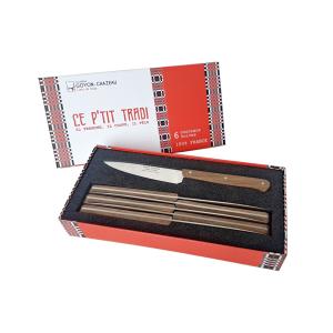 Coffret couteaux X6 P’tit Tradi noyer vieilli