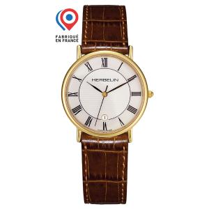 Montre homme Sonates 34 mm cuir marron