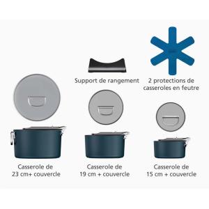 Batterie de cuisine Space Blue (9 Pièces)