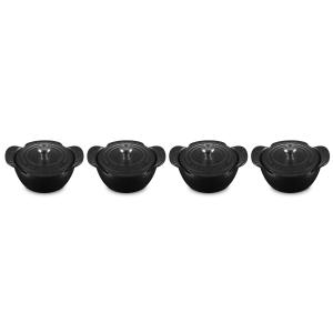 Mini-cocottes 11cm  X4 Collection Gourmand noir mat