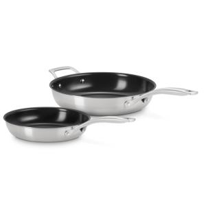 set Poêles X2 Essentiel  24 cm et 28 cm inox