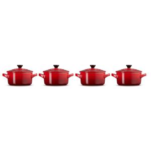 Mini-cocottes X4 Cerise  10cm