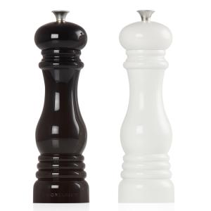 Set de moulins à poivre et sel Taille 21 cm - Coloris : Noir / Blanc