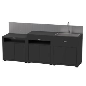 Cuisine d’extérieur 3 éléments - crédence noir