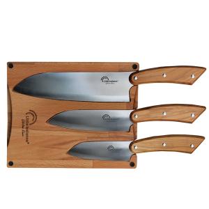 Set 3 couteaux Santoku Avec planche à découper