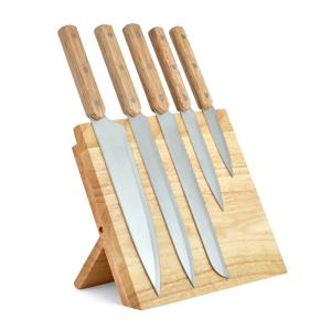 Set de couteaux et support acier et bois