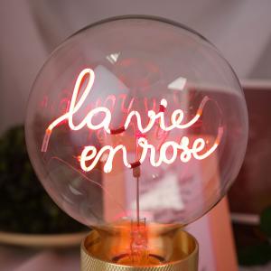 Lampe à poser Socle Pop blanc + Ampoule Vie en rose