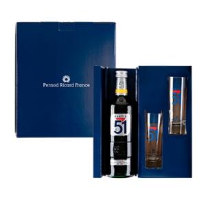 Coffret Pastis 51 1 bouteille 70cl + 2 verres