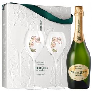 Coffret Champagne Grand brut - 1 bout + 2 flûtes