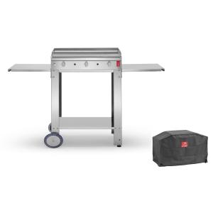 Plancha gaz Alfa800 Lisse +Housse Planet +Chariot smart