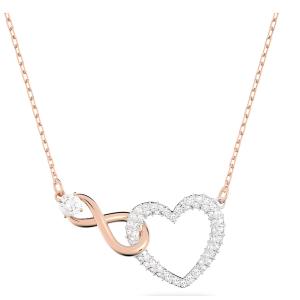 Collier Infinity Infini et cœur, Blanc