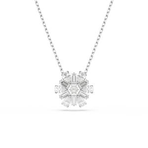 Collier Idyllia Flocon de neige, Blanc, Métal rhodié