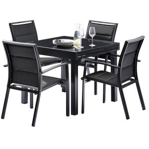 Salon de jardin Modulo Full Verre Noir T4/8+F4