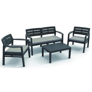 Salon de jardin bas Java - Anthracite