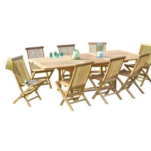 Mobilier de jardin Porto Teck T8/10+C8 rectangulaire